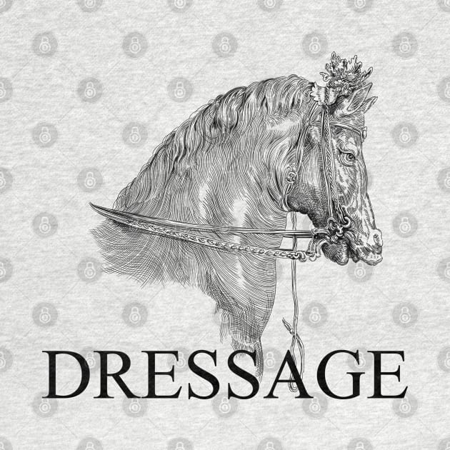 Dressage Horse Illustration with Text by Biophilia